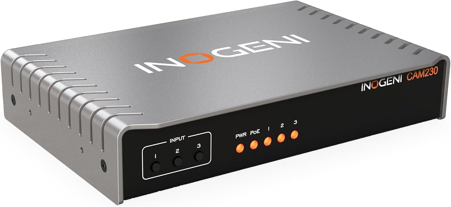 CAM230 by INOGENI, Switch 1 of 3 USB/HDMI Cameras to USB or HDMI. Awards Winning Multi-Cameras Video Conference switcher, Plug and Go, Up to 3 Devices, Professional Device