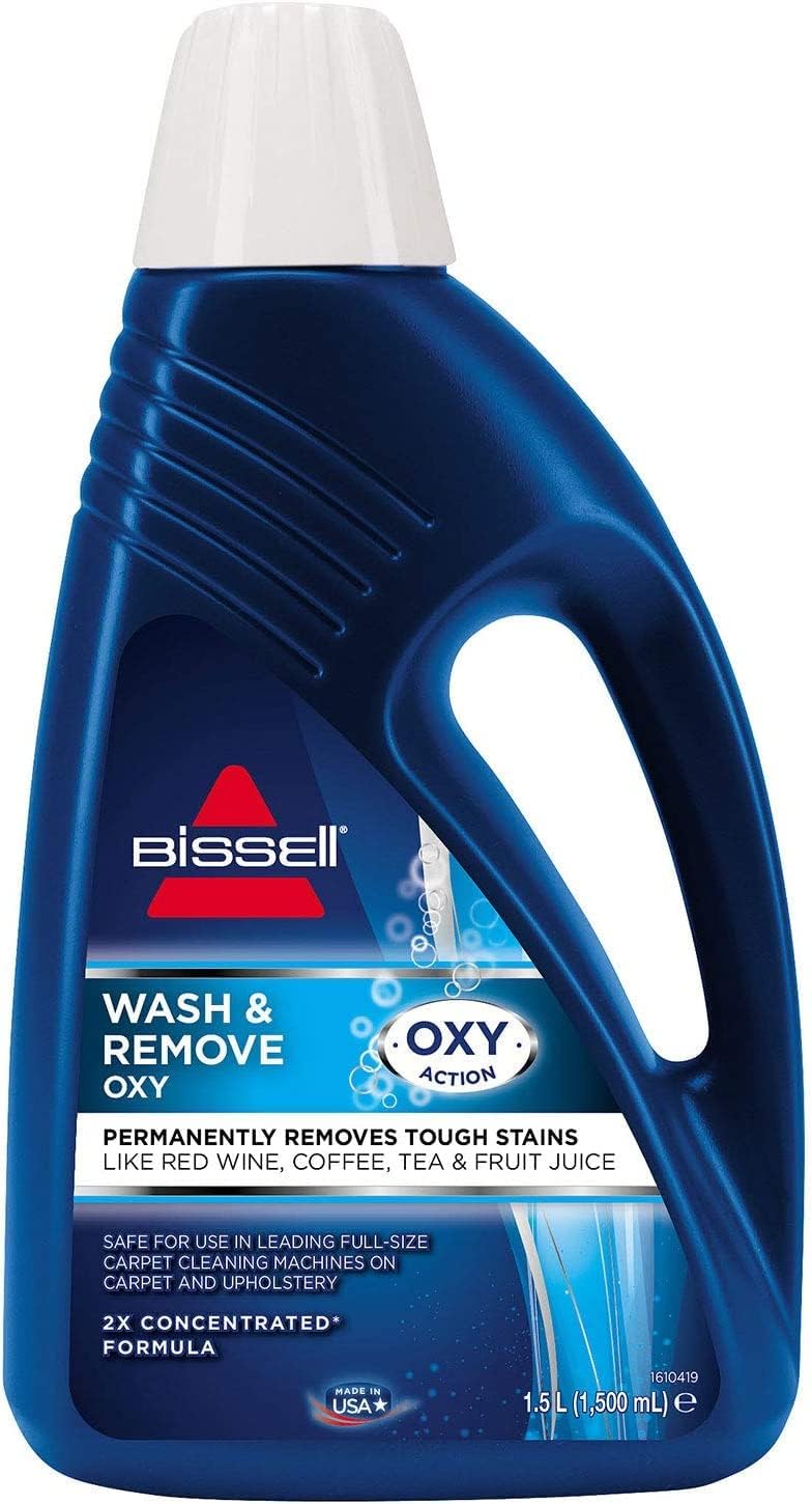BISSELL Wash & Remove Deep Clean + Oxy, Carpet Stain Remover, Carpet Cleaner Solution, Upholstery Shampoo for Use with All Leading Upright Carpet Washers, 1.5L, 1265E