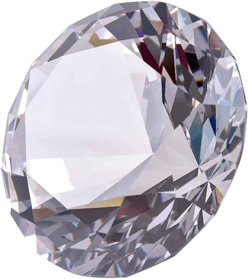 LONGWIN 80mm(3.1 Inch) Crystal Diamond Paperweight Jewels Wedding Decorations Centerpieces Home Decor (Clear)