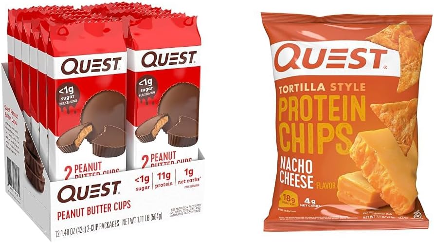Quest Nutrition High Protein Low Carb & Tortilla Style Protein Chips, Low Carb, Nacho Cheese 1.1 Ounce (Pack of 12)
