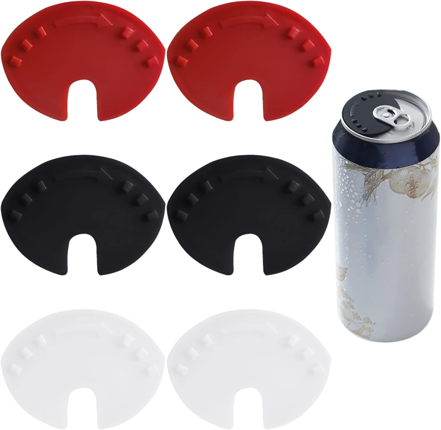 Beverage Can Lid, 6 Pieces Reusable Can Cap Beverage End Cap, Plastic Anti Dust Lids Can Lids, Closure Drink Tops Cover for Beer Soda Saver Beverage (Random Color)