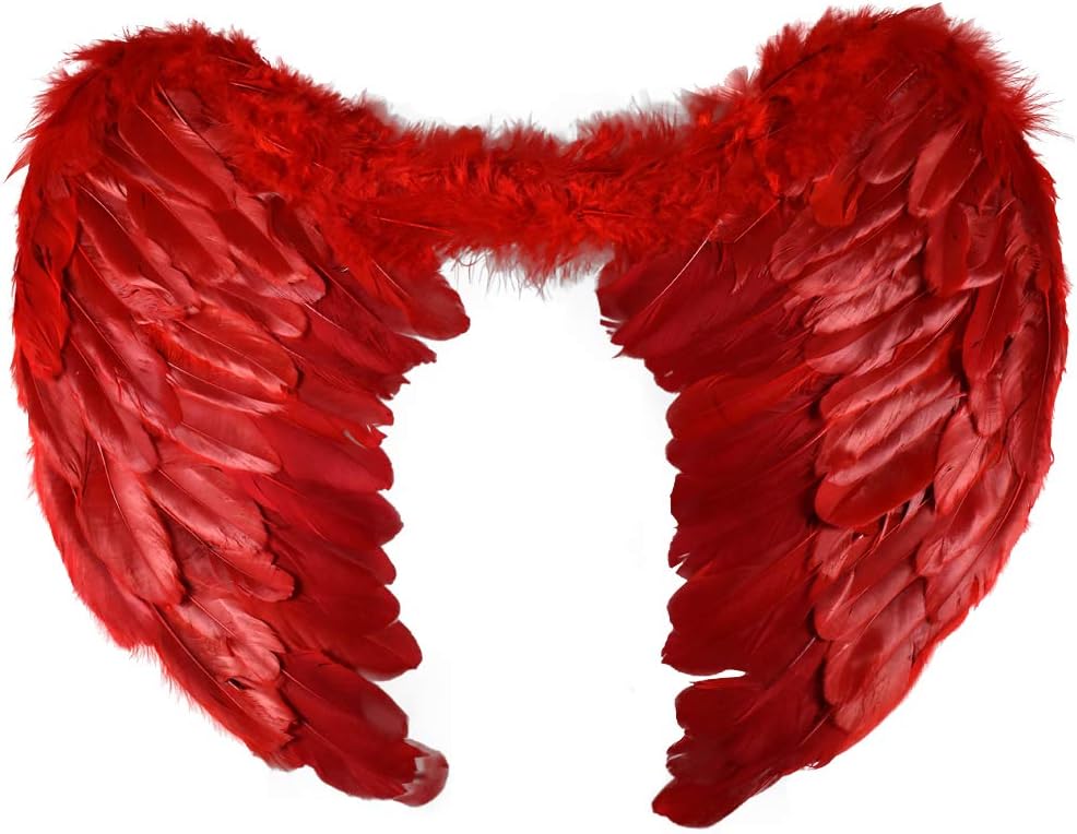Angel Heaven Fairy Godmother Feather Wings Red Valentine's Day Cupid