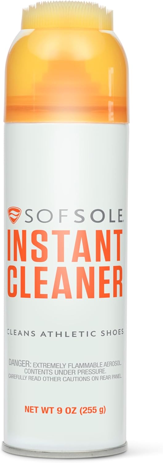 SOFSOLE Instant Cleaner 5 oz or 9 oz - Deep Cleaning Foaming Action Lifts Dirt & Debris from Toughest Fabrics & Materials - Scrub Top Applicator - Refreshing Scent - Athletic Shoes & Footwear