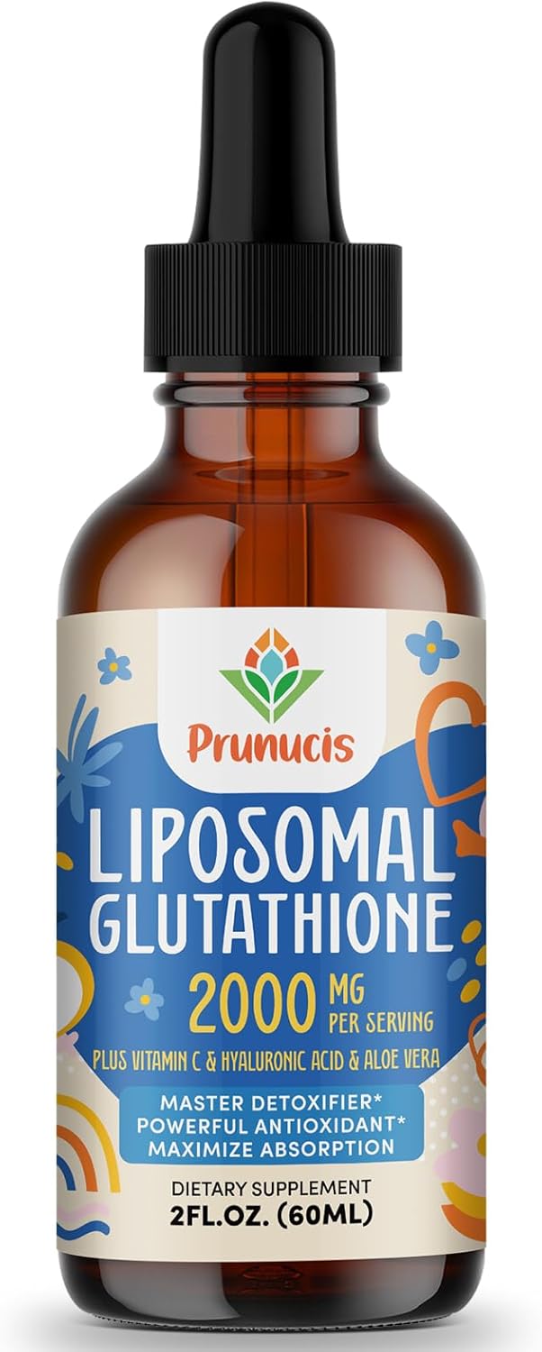2000MG Liposomal Glutathione Liquid, 98% Absorption, Glutathione Liquid Supplement, Active Form L- Glutathione, Powerful Antioxidant Complex for Immune System, Aging Defense, Detox, 2 FL.OZ