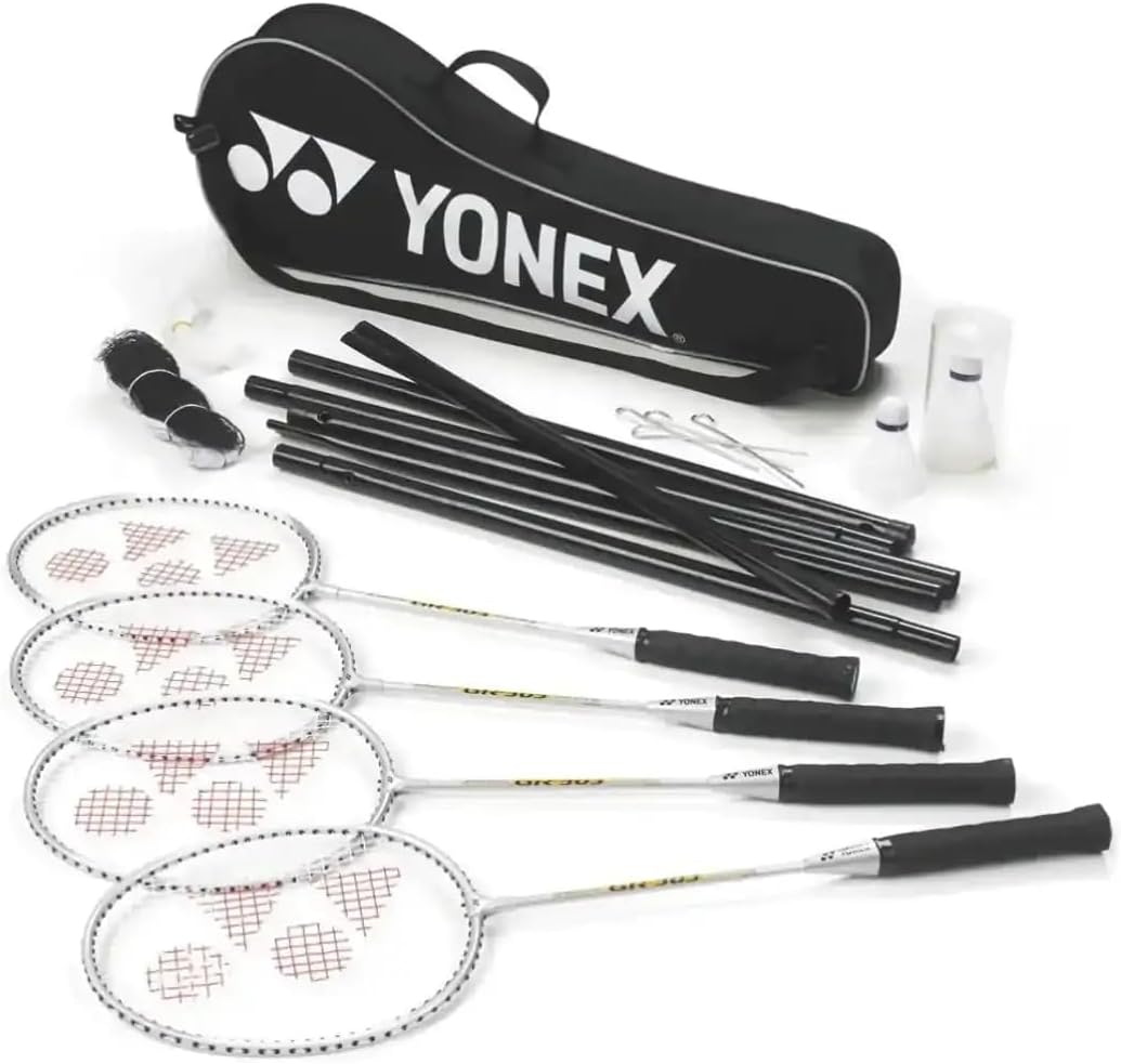 YONEX 4 Player Badminton Set, black/ali, one size, K-REY-YXR150