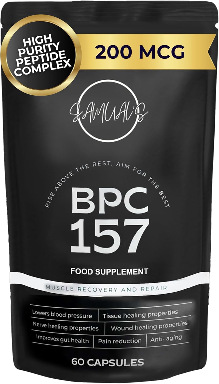 BPC 157 Capsules 200mcg per Serving - Muscle Recovery and Tissue Repair, BPC-157 Oral Peptides Amino Acid Supplement, Supports Muscle Growth and Gut Health