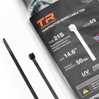 TR Industrial Contractor Series UV Cable Ties (100-Piece), 14.6", Type 21S, Made in USA