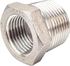 3/4" Male x 1/2" Female Thread Reducer Bushing Pipe Fitting, Adapter, Stainless Steel SS 304 NPT Reducer Bushing Pipe Hose Fitting