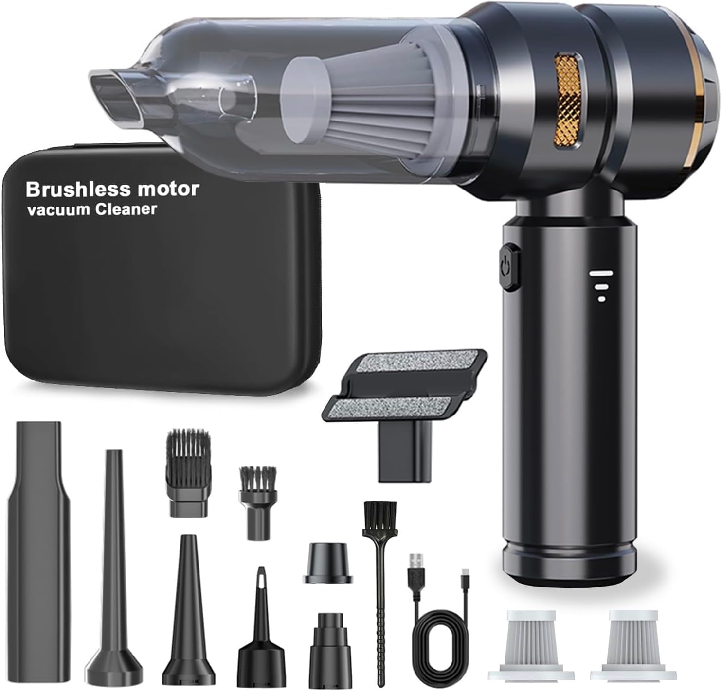 Car Vacuum Cleaner, Handheld Vacuum Cleaner 22000PA High Power, Computer Vacuum Cordless, Compressed Air Duster & Air Blower, Portable Mini Vacuum for PC Keyboard Carpet