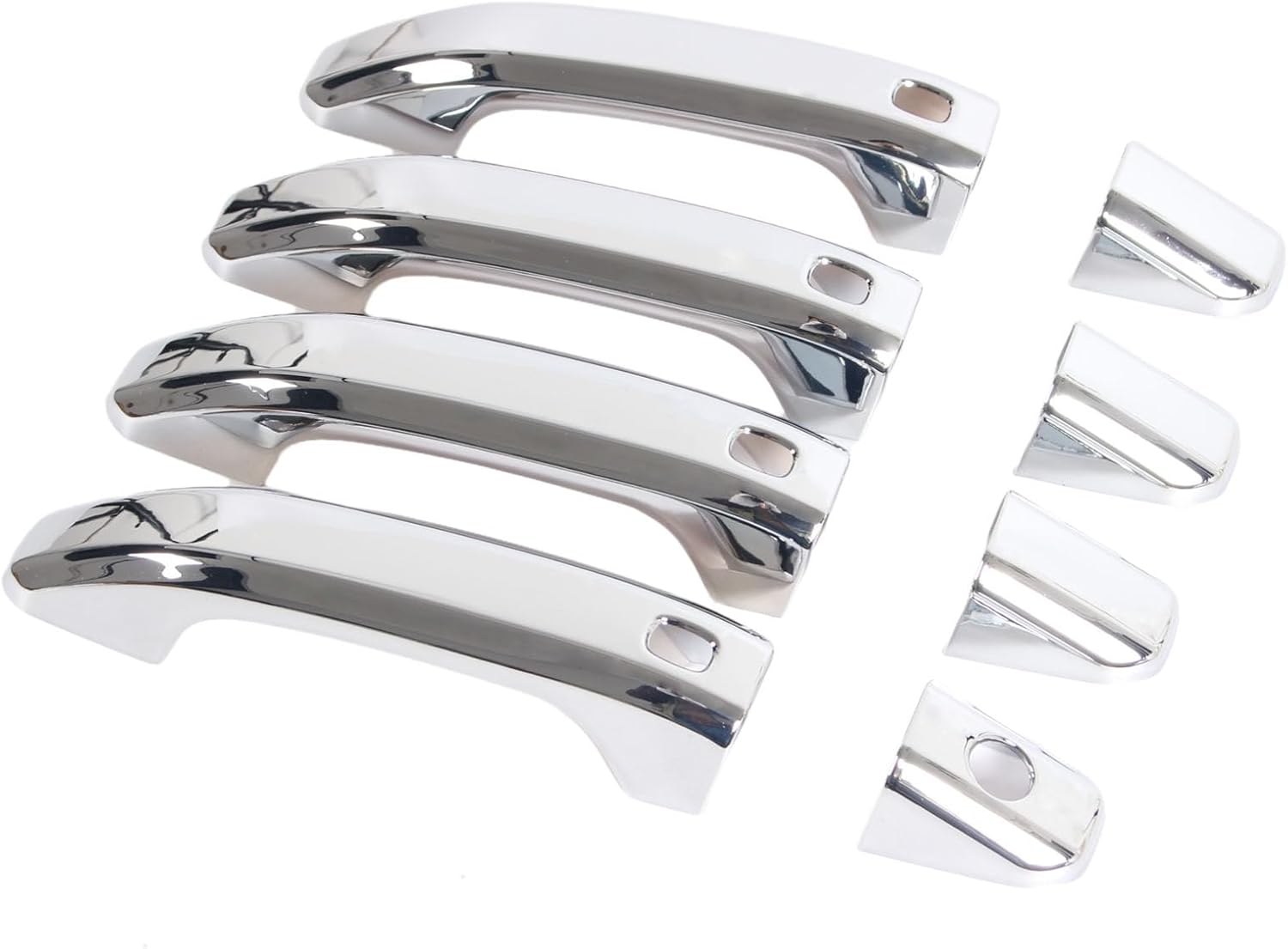 Chrome Door Handle Cover with 4 Smart Keyhole Fit 2019-2025 for Chevrolet Silverado Suburban Tahoe Fit 2019-2024 for GMC Sierra Yukon Fits Extended/Crew Cab Models