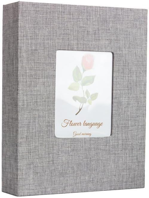 Photo Album 4x6 200 Photos,Linen Fabric Cover Small Picture Book for Photos,200 Pockets 4”x6” Picture Album with Front Window for Family Weddings Travel Anniversary Baby Vacation Memories
