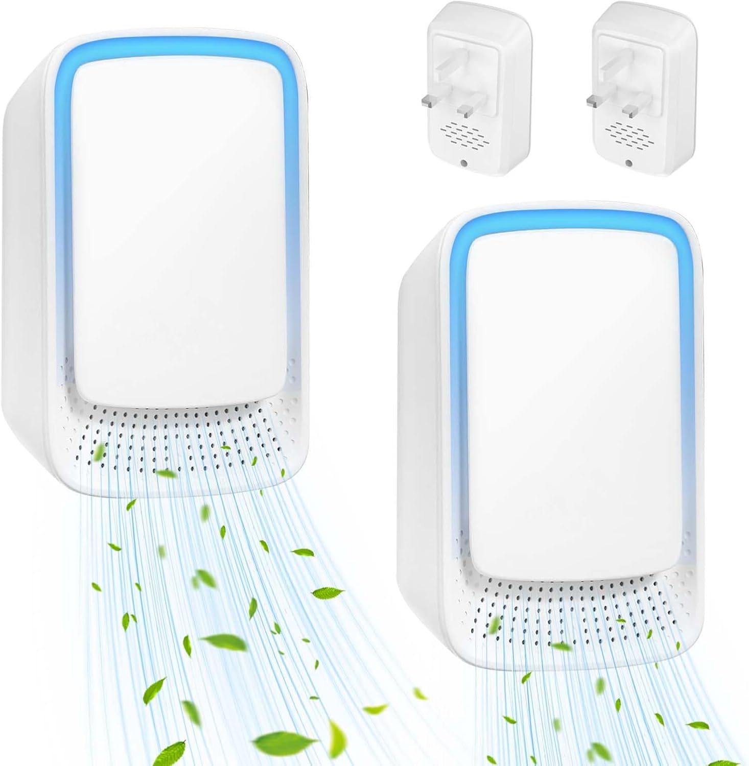 Air Purifier for Bedroom Home, 2 Pack Plug In Negative Ion Air Purifier, Portable Quiet Ioniser for Smokers, Reduces Odours from Pets/Toilet/Dust/Office/Home/Room (2)