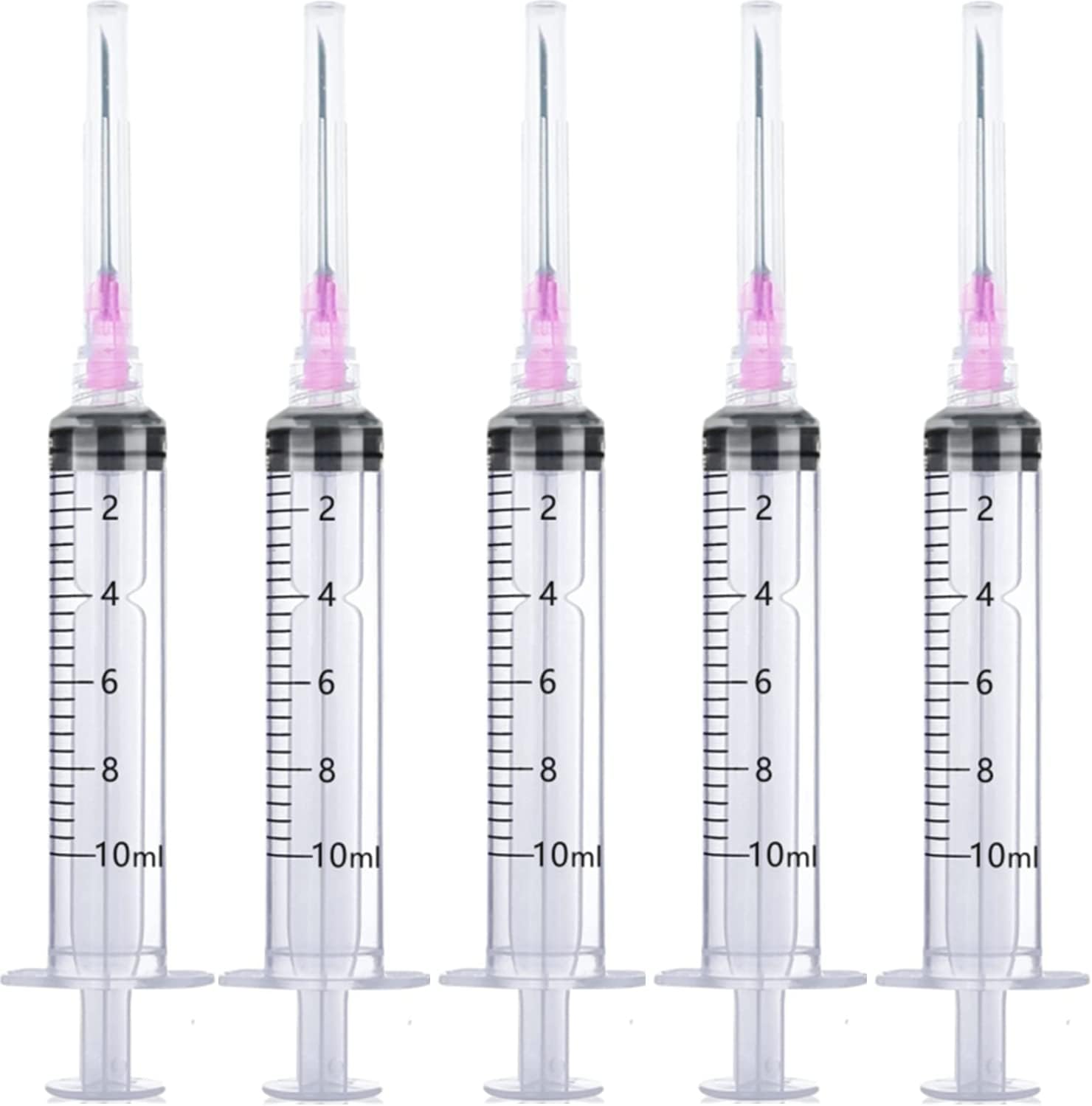 25 Pack 10ml Plastic Syringes with 18Ga, for Scientific Labs, Industrial Dispensing and Liquid Measuring Syringe Tools, Individually Sealed Packaging