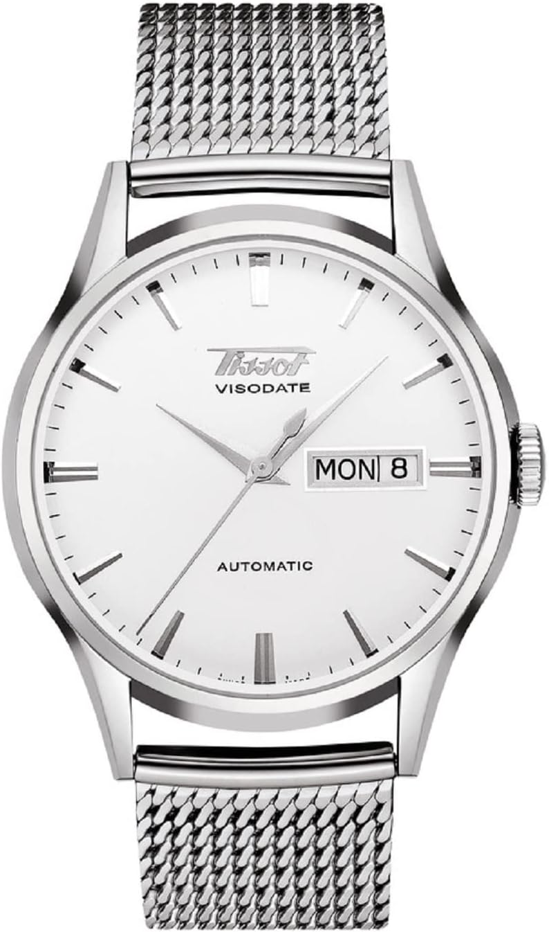 Tissot Mens Heritage Visodate Automatic White Dial Mesh Bracelet Watch T019.430.11.031.00