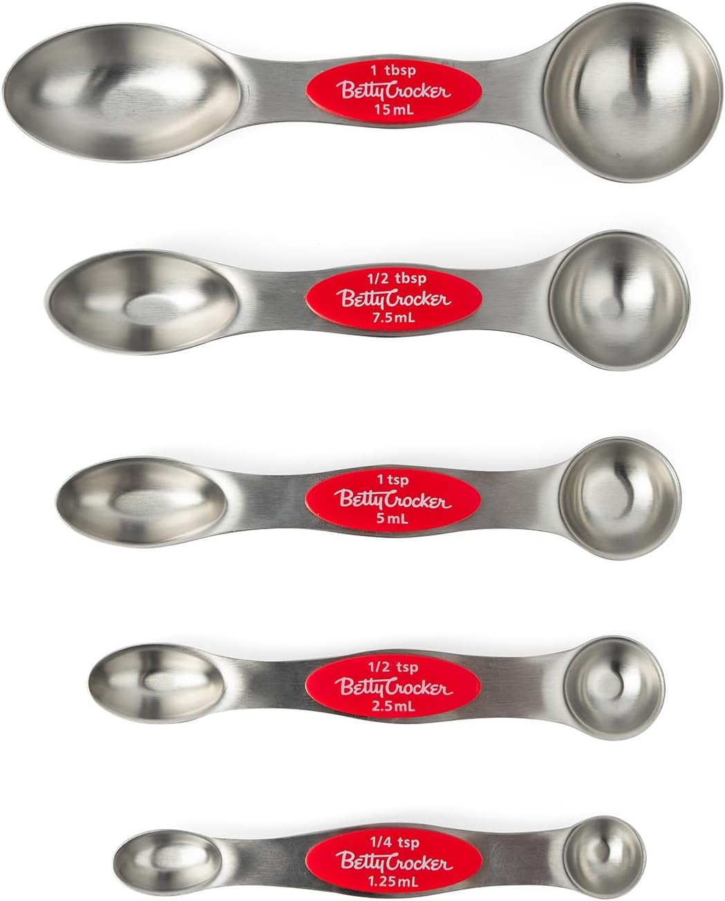 Betty Crocker Measuring Spoon Set, 5 Piece, Red