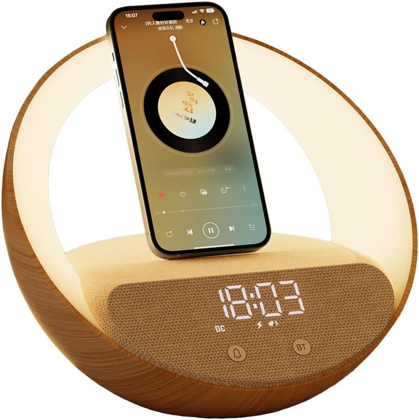 ActivPro Smart Dock | 4in1 | Wireless Charger Station | Bluetooth Speaker | Digital Clock | Night Lamp | Mood Light | Bedside Table Lamp | 15W Fast Wireless Charging | iPhone Samsung Android
