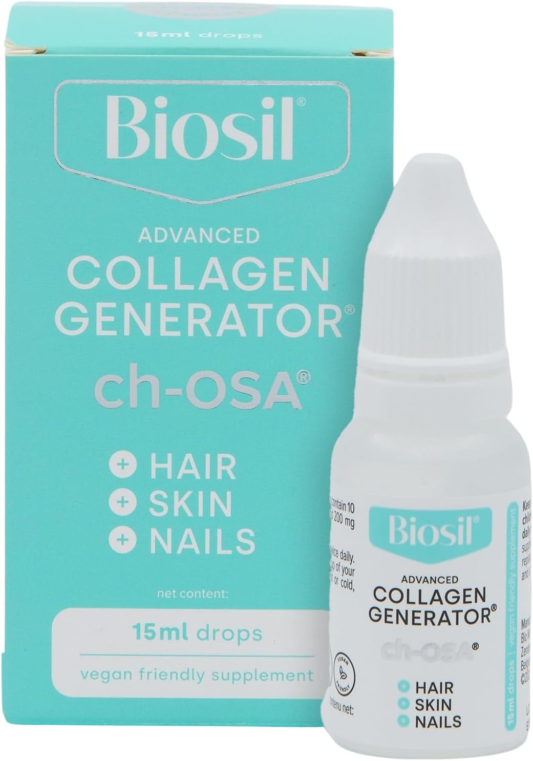 Biosil Collagen Generator - 15 mL Drops - with Patented ch-OSA Complex - Generates & Protects Your Own Collagen - GMO Free - 30-Day Supply