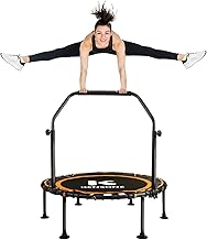 KENSONE 40" Mini Rebounder Trampoline for Adults with Bungee, 450LBS Quiet Indoor Exercise Trampoline with Adjustable Handle Bar with Foam, Fitness Trampoline for Garden/Gym Workout