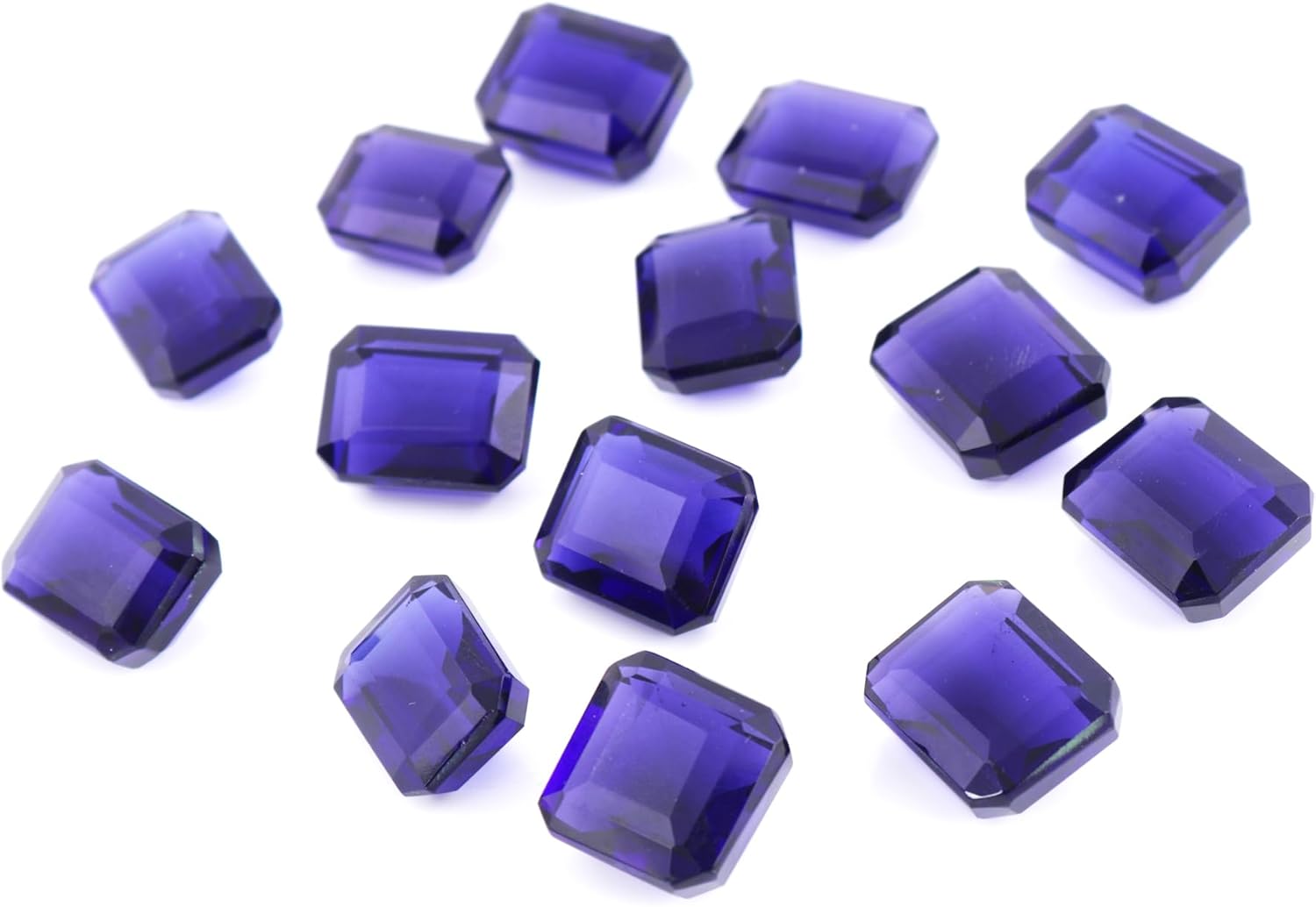 GEMHUB Loose Gemstones Approx 150.00 Carat Purple Amethyst, Emerald Shape Lot of 10 Pcs Ring Size Stones For Jewelry Making For Women And Mens Crystal Necklace
