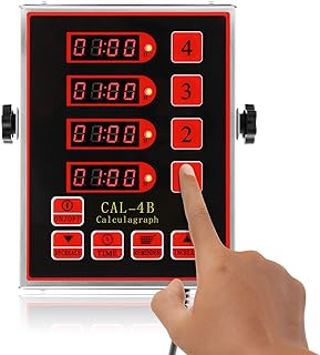 BEAMNOVA 4 Channel Digital Kitchen Timer Cooking Loud Alarm Stainless Steel Clock Hours and Minutes Seconds Volume Control Electronic Calculator