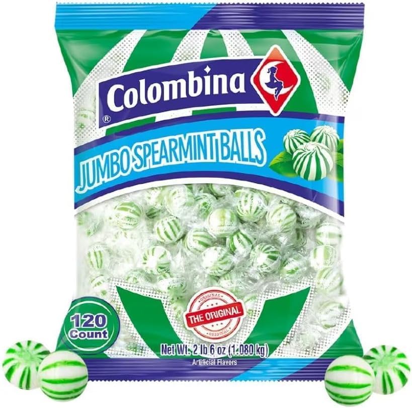 Aayan Jumbo Spearmint Mints Balls, Pack of 120, 1 Bag