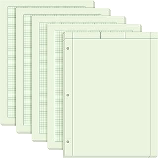 Seajan 5 Pcs Engineering Computation Pad Engineer Pad 8.5 x 11 Inches Engineering Notebook Graph Paper Notebook, 5 Squares Per Inch Evidence Engineering Pad, 100 Sheets/Pack (Green)