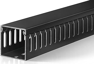 ZhiYo Cable Raceway 78in(2xL39in), Server Rack Cable Management Under Desk Cord Organizer, Electrical Safe PVC Cable Channel Open Slot Wire Raceway for Network/PC/TVs, Wire Duct H2 x W2in Black