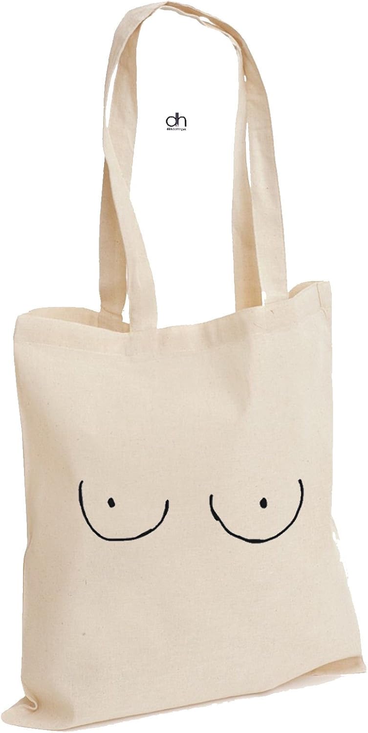 Boobs Titties Boobies Fake Cartoon Drawing Fingers Top Funny Pop Punk Music Cotton Tote Bag