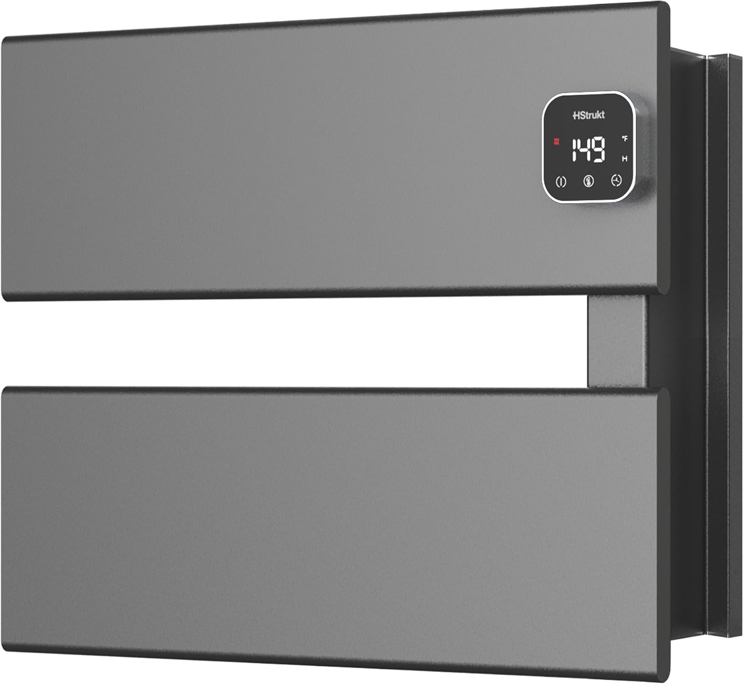 L Series Electric Towel Warmer for Bathroom, 2 Panel, Gun Gray | Thermo Control and Timer, Fast Heat in 3 Mins, Memory Function, Work with Smart Plug, Right-Wiring