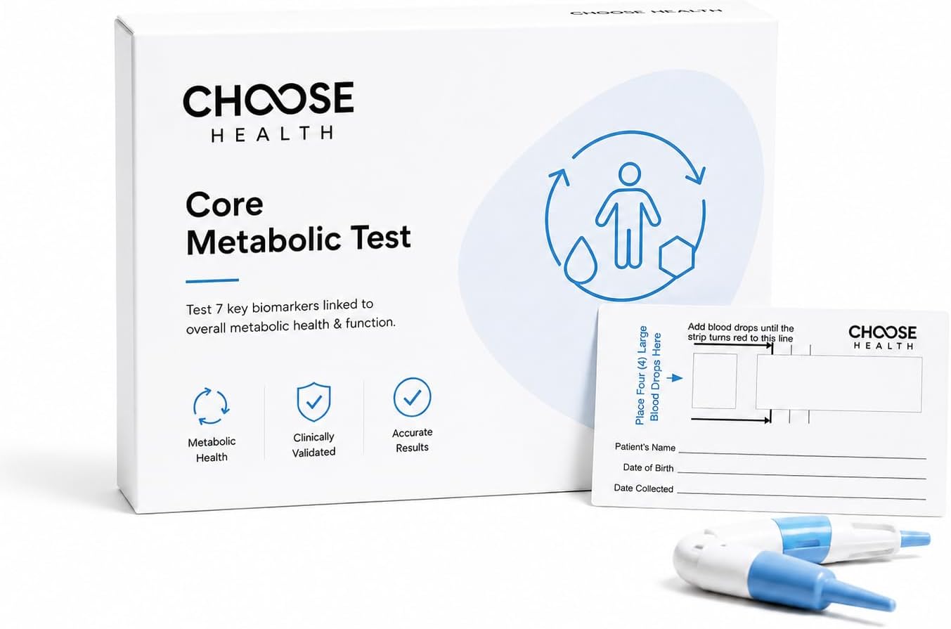 Choose Health 7-in-1 Metabolic Health Test | Cholesterol, Average Blood Sugars, Insulin Resistance And Many More | At-Home Test Kit | Not avail in NY, RI