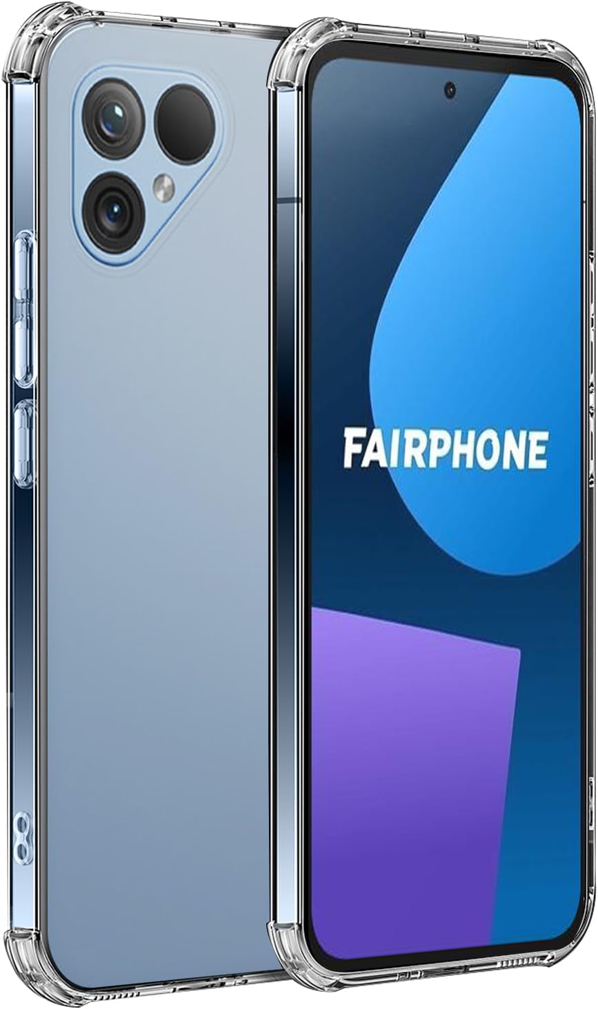 for Fairphone 5 Case, Crystal Clear Transparent Reinforced Corners TPU Shock-Absorption Flexible Case Cover for Fairphone 5(2023)