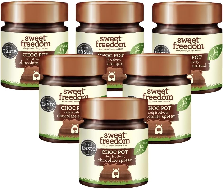 Sweet Freedom Rich & Delicious Plant Based Vegan Choc Pot Chocolate Spread, 250 g, Pack of 6