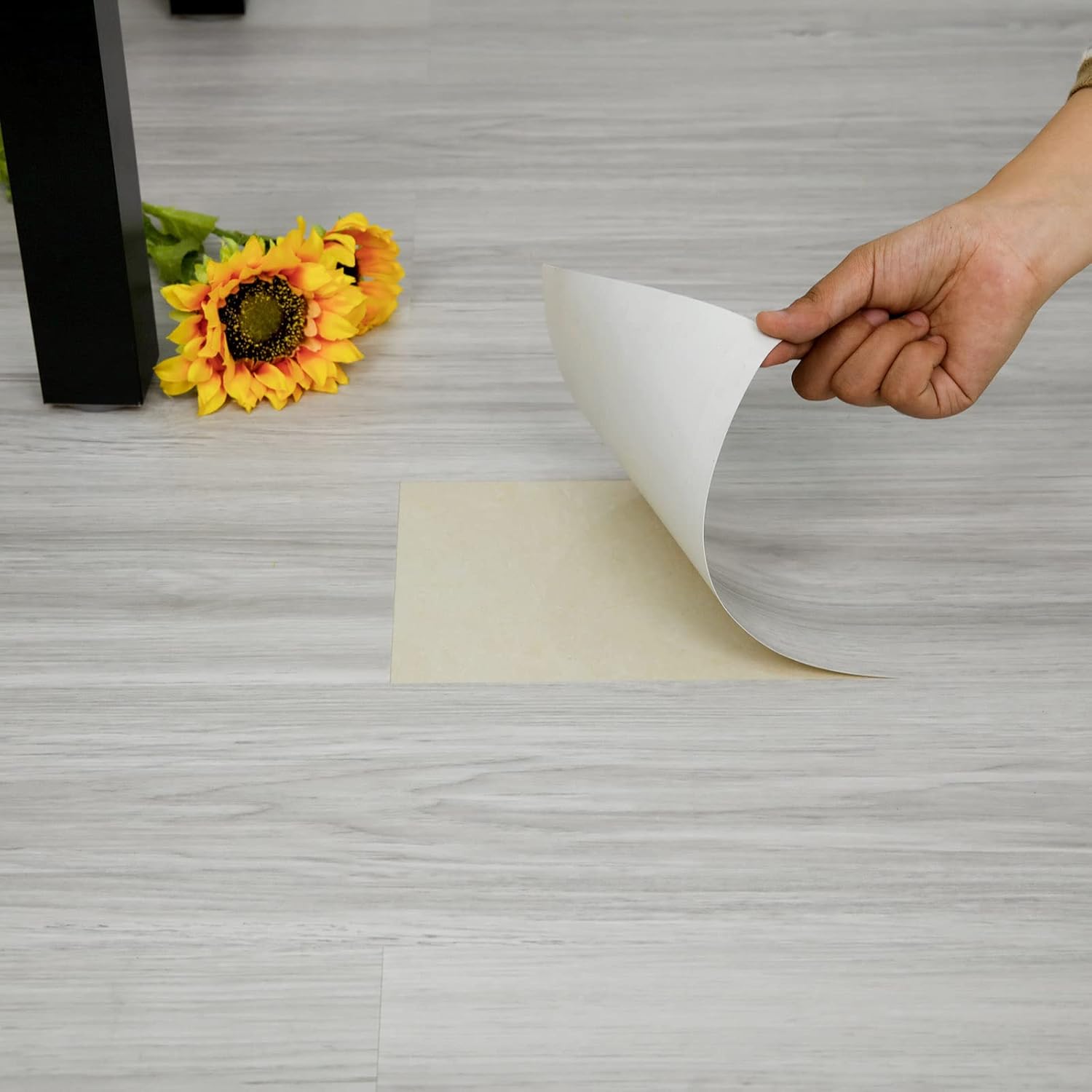 Peel and Stick Floor Tile,Vinyl Plank Flooring, 10-Pack 15 Sq.Ft, Natural Wood Look, Self Adhesive Durable and Waterproof for Transfer Bedroom, Kitchen, RV, Bathroom and Living Room