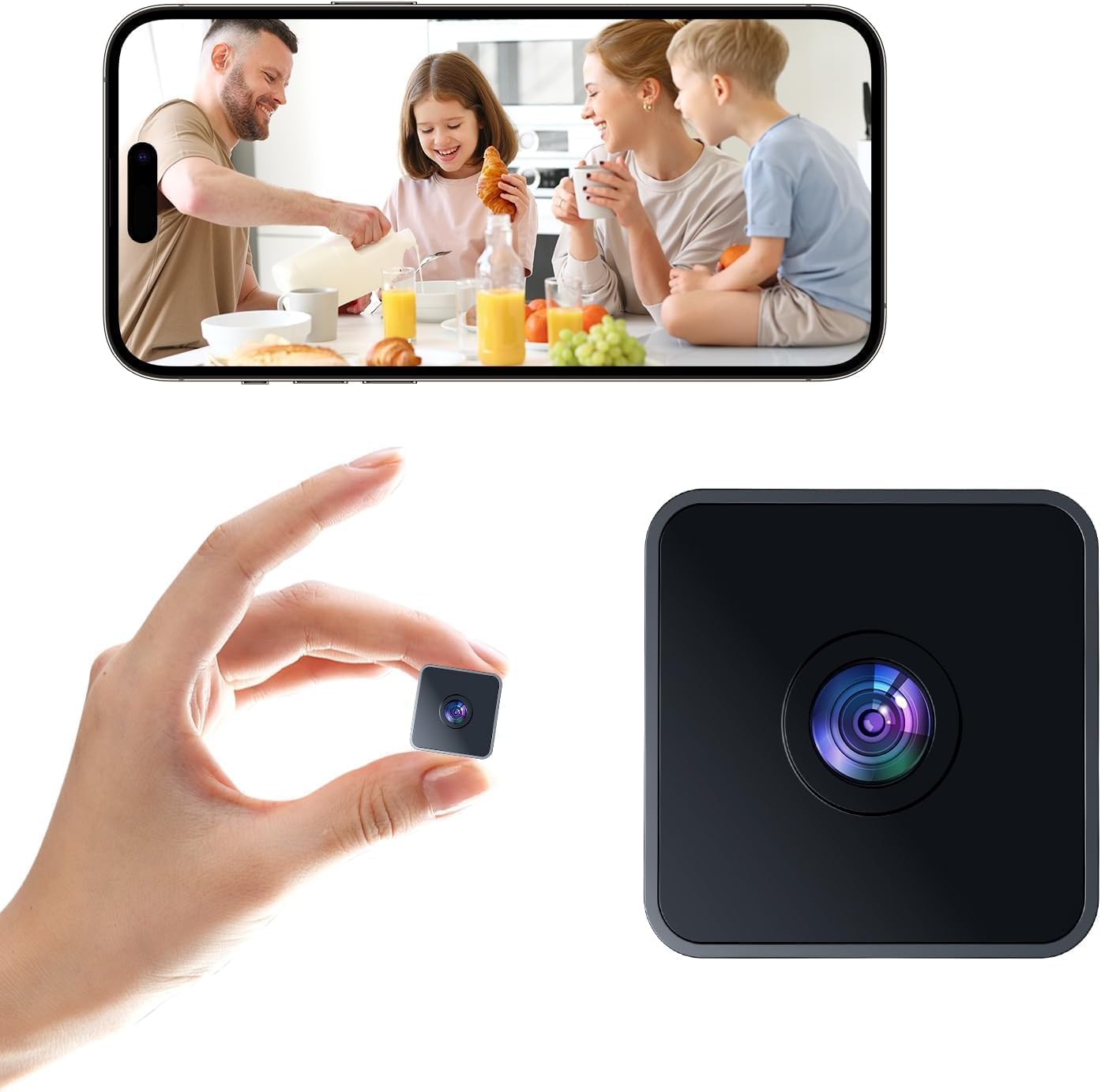1080P Hidden Cameras - Indoor Camer - Nanny Camera - WiFi Wireless Cam - Home Camer for Pet/Baby - with Night Vision - HD Surveillance Cam-SD Card Storage APP Control