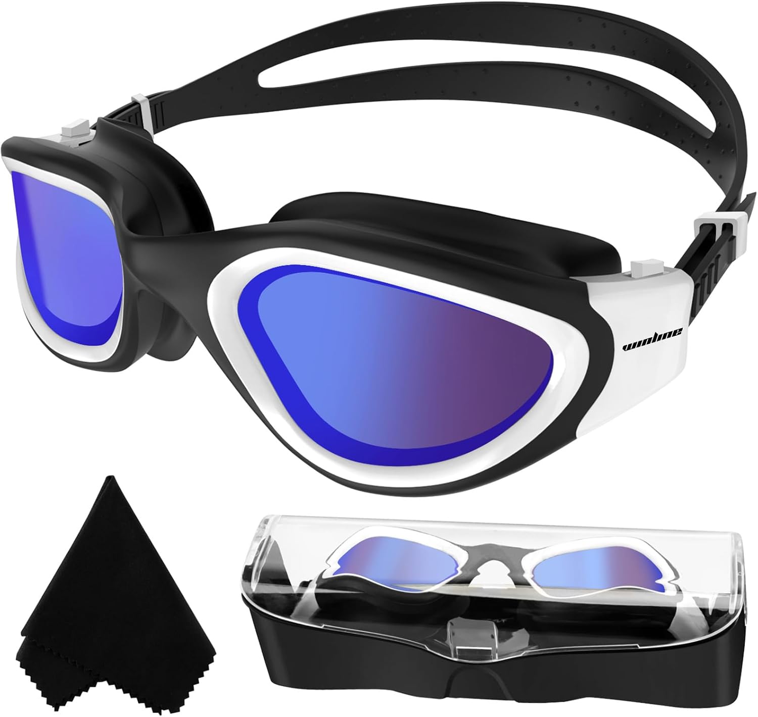 Adult Swimming Goggles,Polarized Open Water Goggles Swimming Anti Fog UV Protection No Leakage Clear Vision Easy to Adjust for Adults Men Women Teenagers