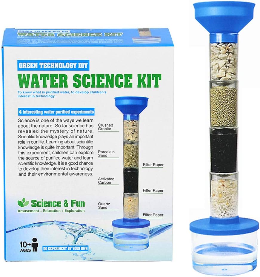 Clean Water Experiment Kit Children DIY Sewage Filter Purification System Toy