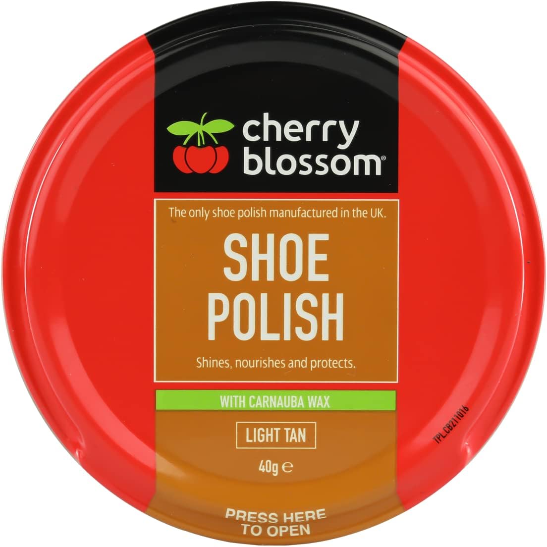 Cherry Blossom Shoe Polish Light Tan 40g, Brown