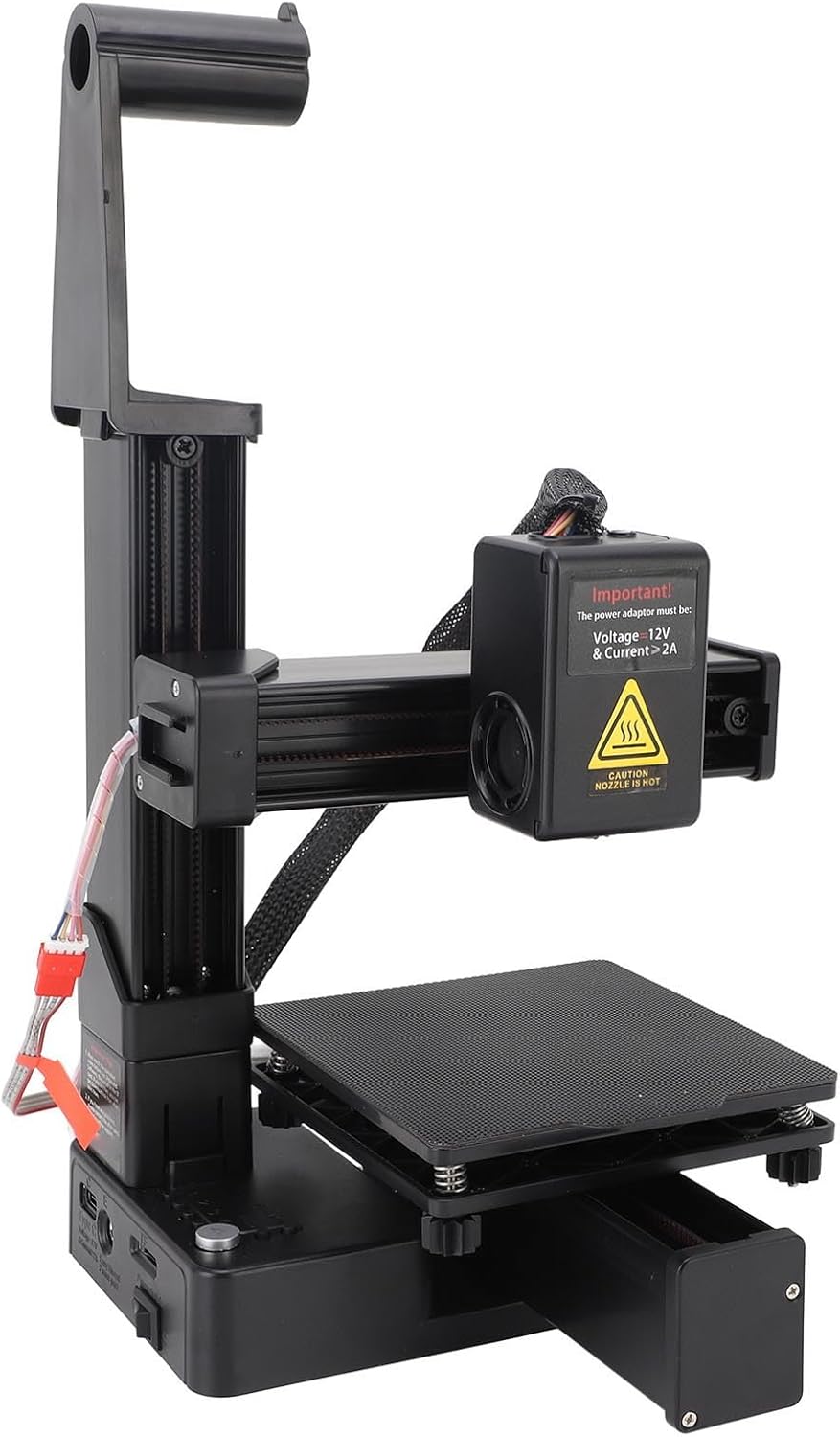 Beginner 3D Printer Easy to Use for Beginners Compact with 100x100x100mm Printing Size 0.05mm High Resolution PLA TPU Filament (Black)