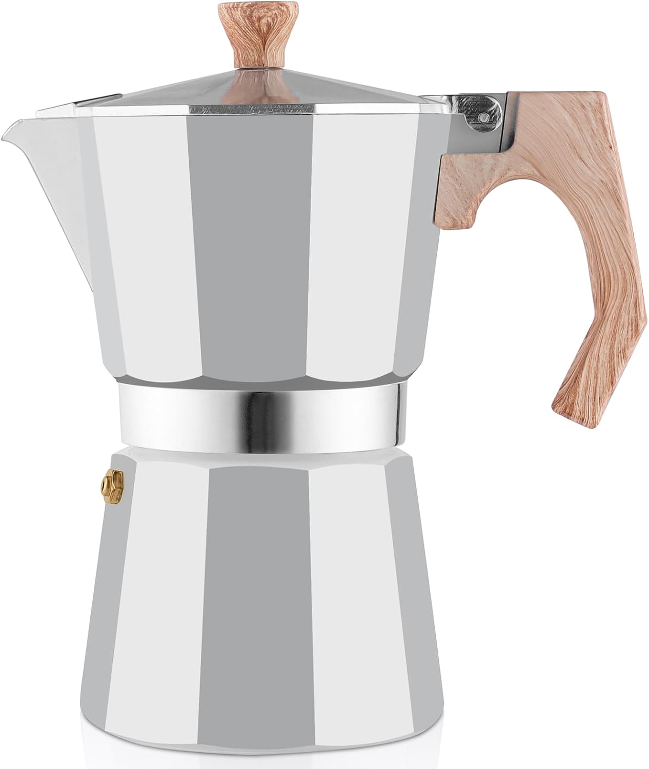 wedrink Moka pot Coffee Makers 6 Cups,Aluminum Stovetop Espresso Maker Coffee Percolator Moka Pot Caffettiera 300ml(Sliver)