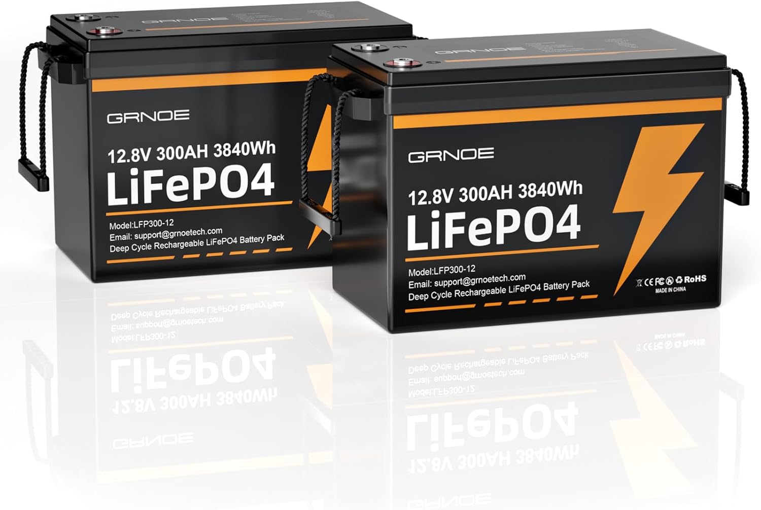 12V 300AH Mini lifepo4 battery 2 Pack,Built-in 200A BMS,Support 4P4S,15000+ Cycles Lithium Battery 2560W Power Output,FCC&UL Certificates, 10-Year Lifetime, Perfect for Off-Grid,RV, Solar,Marine