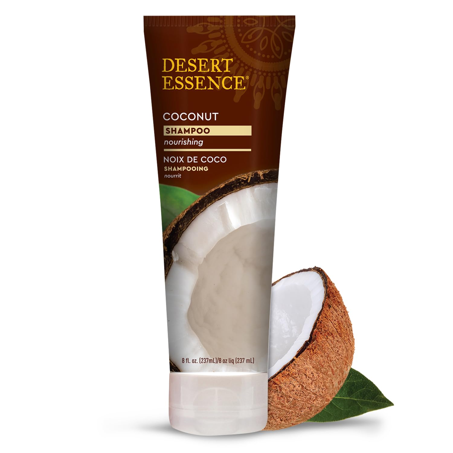 Desert Essence Coconut Shampoo – Nourishing, Paraben-Free, Mineral Oil Free, Vegan, Moisturizing Shampoo for Dry, Damaged Hair - Infused with Natural Coconut Oil, 8 fl oz