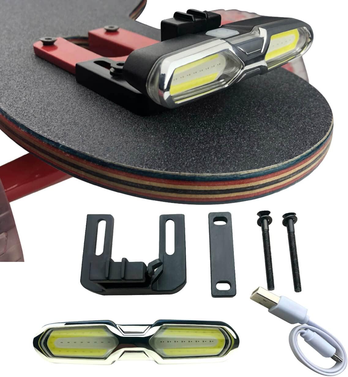 IWONDER V3.0 Skateboard Lights - USB Rechargeable, Super Bright LED, Outdoor Waterproof Flashing Safety Rear Lights