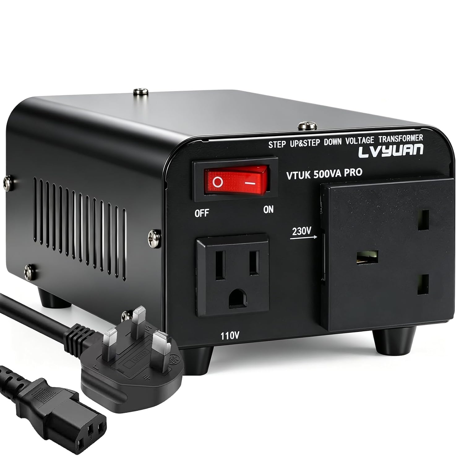 500W Voltage Transformer, 220/240 Volts to 110/120V Step Up Step Down Voltage Converter, UK to US & US to UK