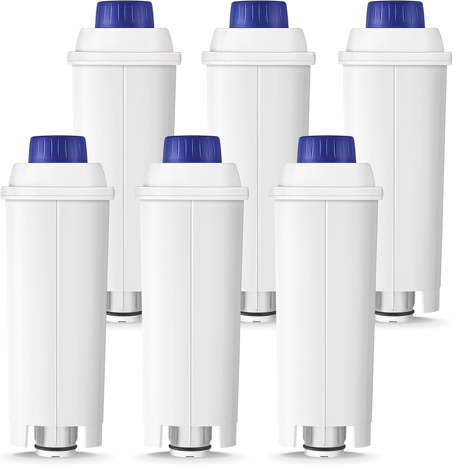 Water Filter Replacement for De’Longhi Coffee Machines – Compatible with Magnifica EVO, Dinamica, Eletta, ECAM Series – Fits DLSC002 (6-Pack)