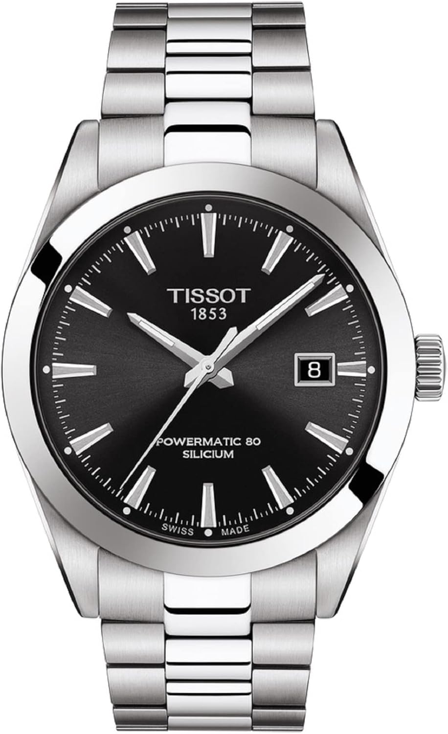 Tissot mens Gentleman Stainless Steel Dress Watch Grey T1274071105100