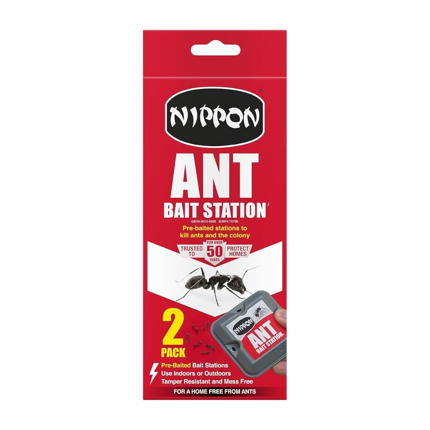 Nippon Ant Bait Station Twin Pack – Fast Acting Insect Killer for Indoor & Outdoor Use, Easy-to-Use Pest Control for Home & Garden, Eliminates Nests