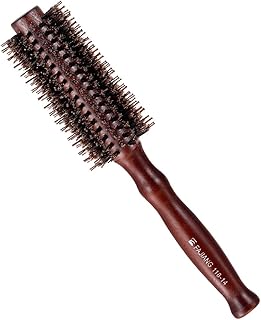 Styling Essentials 100% Natural Boar Bristles Hair Brush With Wood Handle, Round Comb Ruled 2.2-Inch