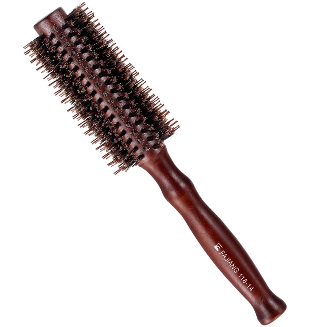 Styling Essentials 100% Natural Boar Bristles Hair Brush With Wood Handle, Round Comb Ruled 2.2-Inch