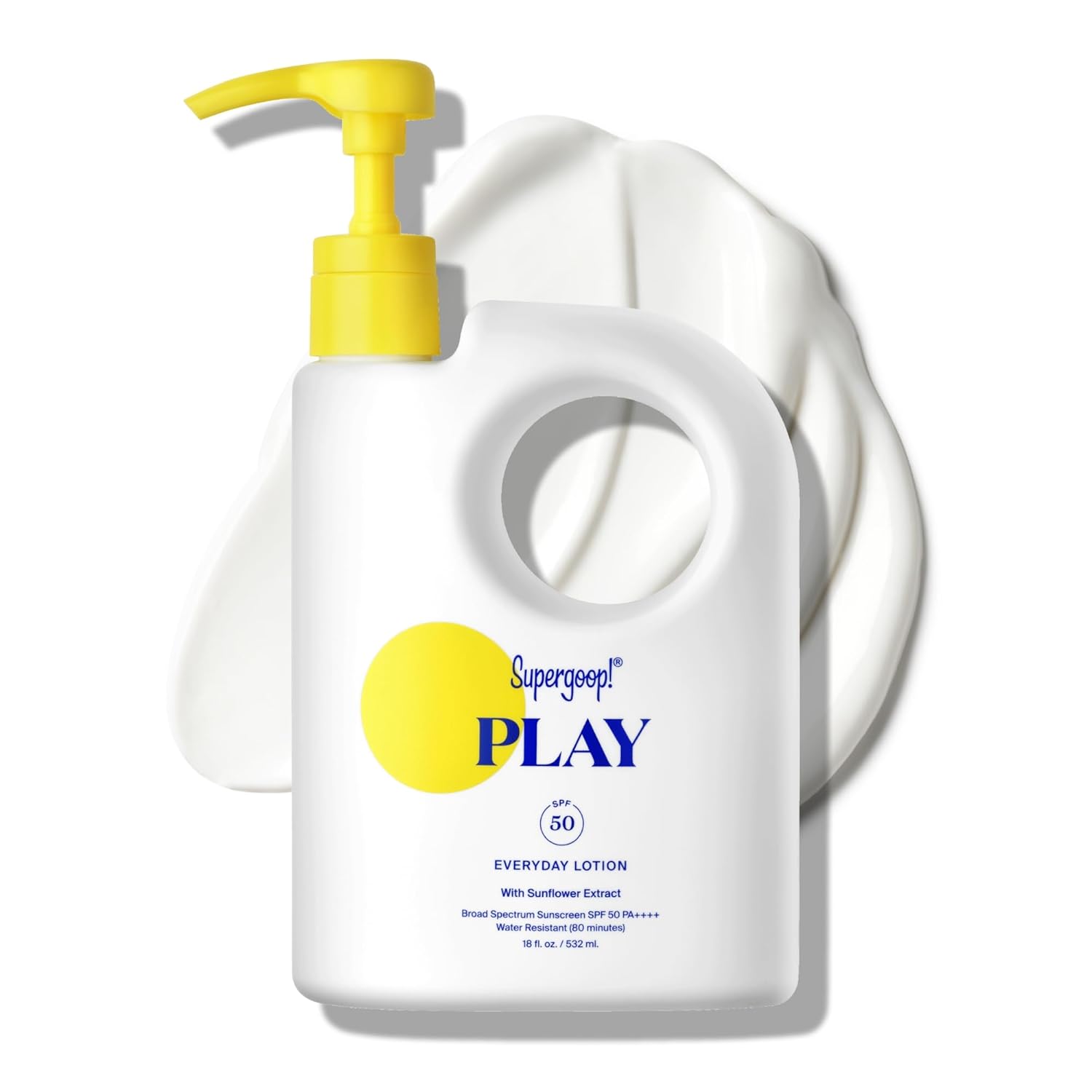 Supergoop! PLAY Everyday Lotion SPF 50 - Broad Spectrum Body & Face Sunscreen - Great for Active Days - Fast Absorbing, Water & Sweat Resistant - 18 fl oz