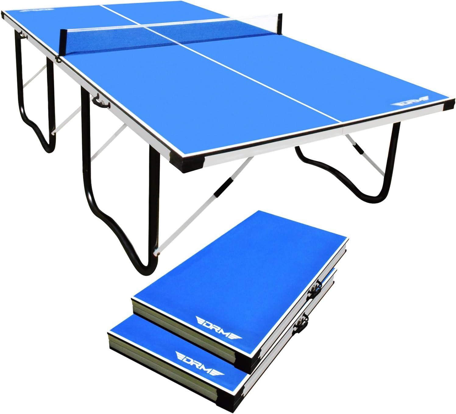 ALPIKA 9FT Professional Indoor Outdoor Table Tennis Table Portable Table Tennis Table, 10 Minute Quick Assembly Adjustable Ping Pong Table with Single Player Playback Mode and Net